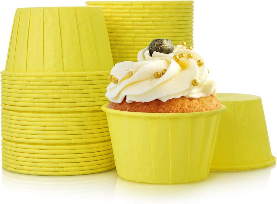 Imperatoris Cupcake vormpjes papier Set van 50 Yellow 4 cm