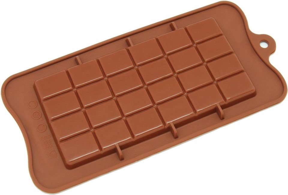 SuperEasyCommerce bakvorm Siliconen Chocoladereep Mal / Bruin