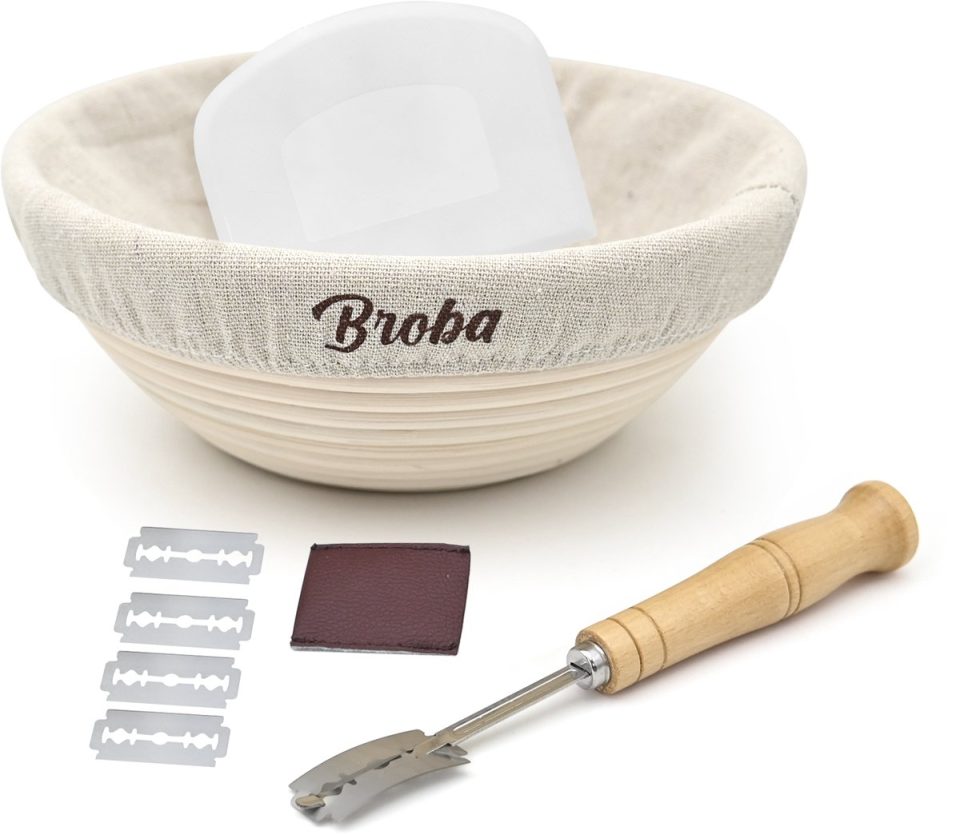 Broba rijsmand met Deegschraper en Deegmesje 23 cm