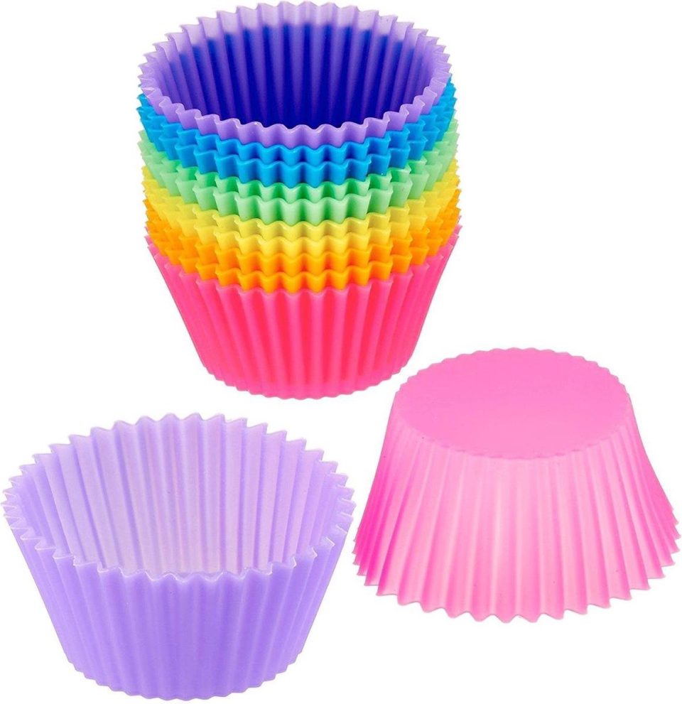Heble® *** 12 Siliconen Cupcake Vormpjes