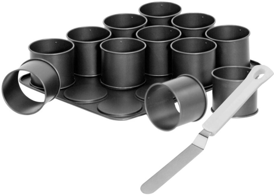 Zenker bakplaat voor mini-taartjes en glazuurspatel Black Metallic