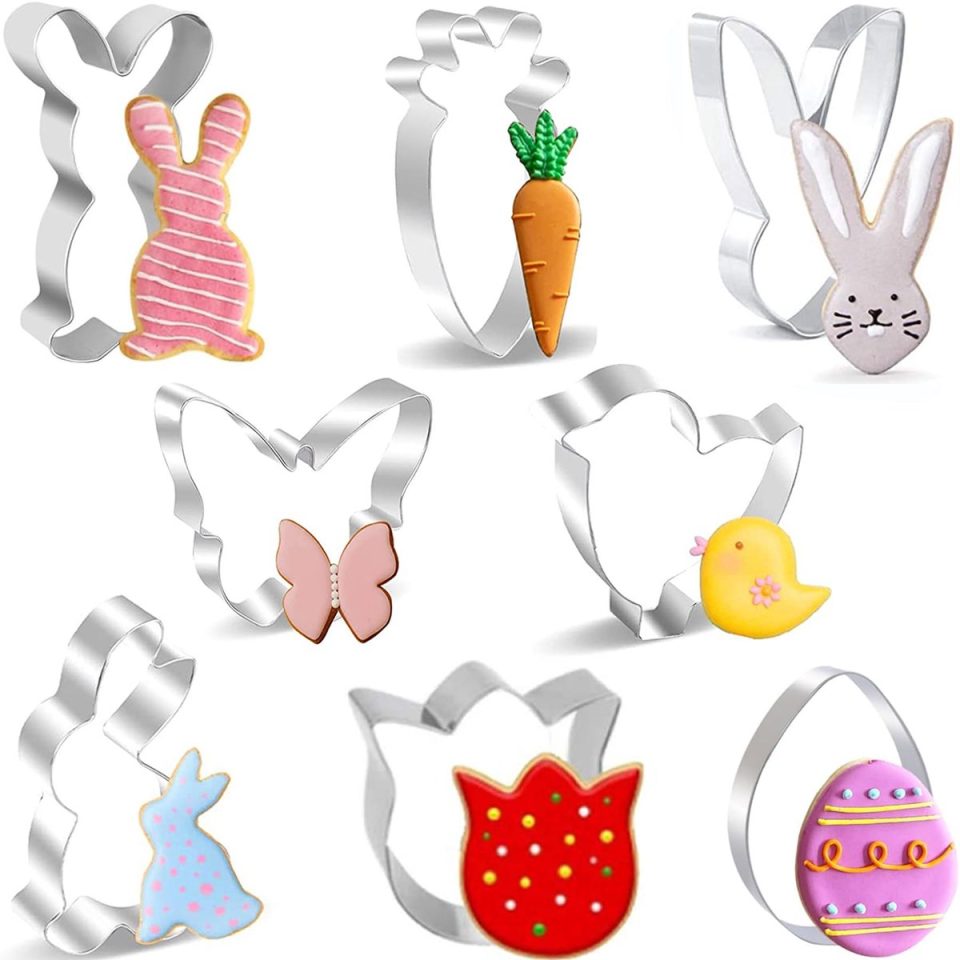Belsvor Set van 8 Paaskoekjesvormpjes, Paaskoekjesvormpjes van roestvrij (8 stuks)