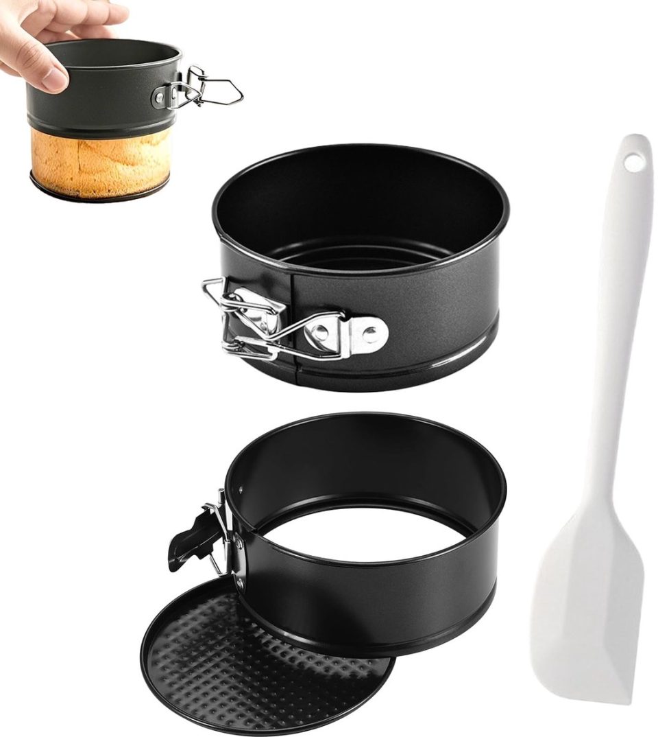 Famanu springvorm Mini set van 2 zwart 11 cm