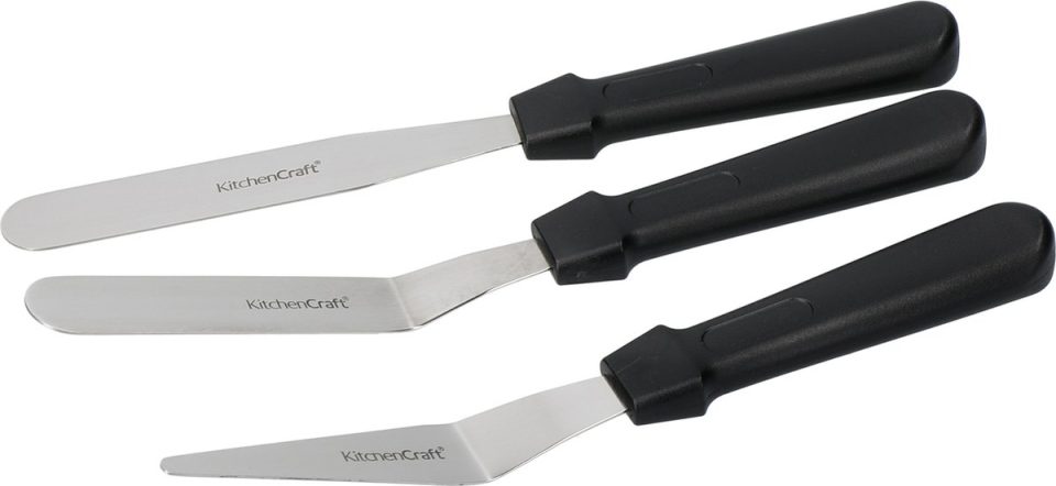 KitchenCraft paletmessen Set Van 3 Zwart Zilver 28 x 18 x 18 cm