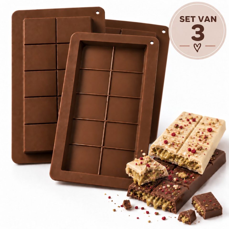 Lynn's chocolade Siliconen bakvorm Set van 3