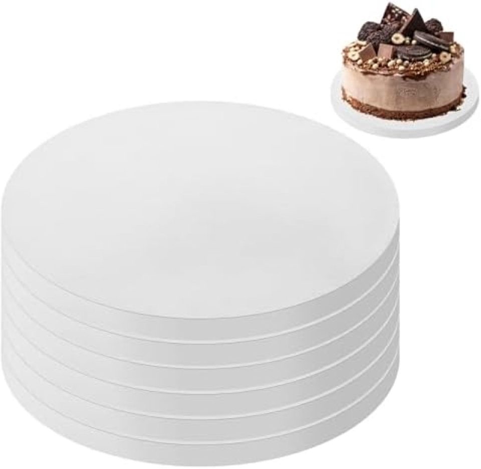PromoHome ronde taartstandaard set wit 20 cm (6 stuks)