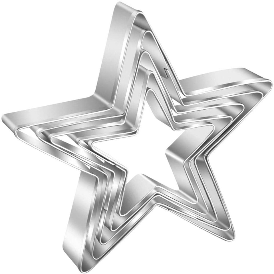 Avana koekjesvormpjes Sterren zilver (5 stuks)