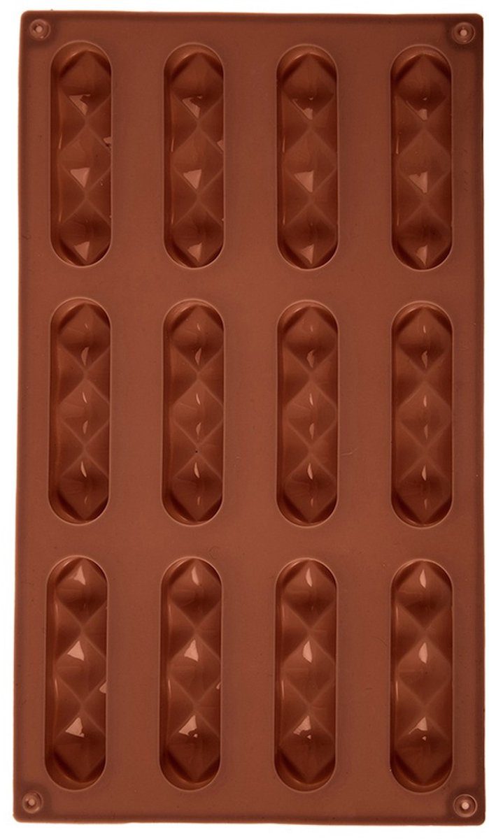 Orion Koekjesvorm en Pralinevorm Silicone Bruin Bakvorm 29,5 x 17 x 1,5 cm