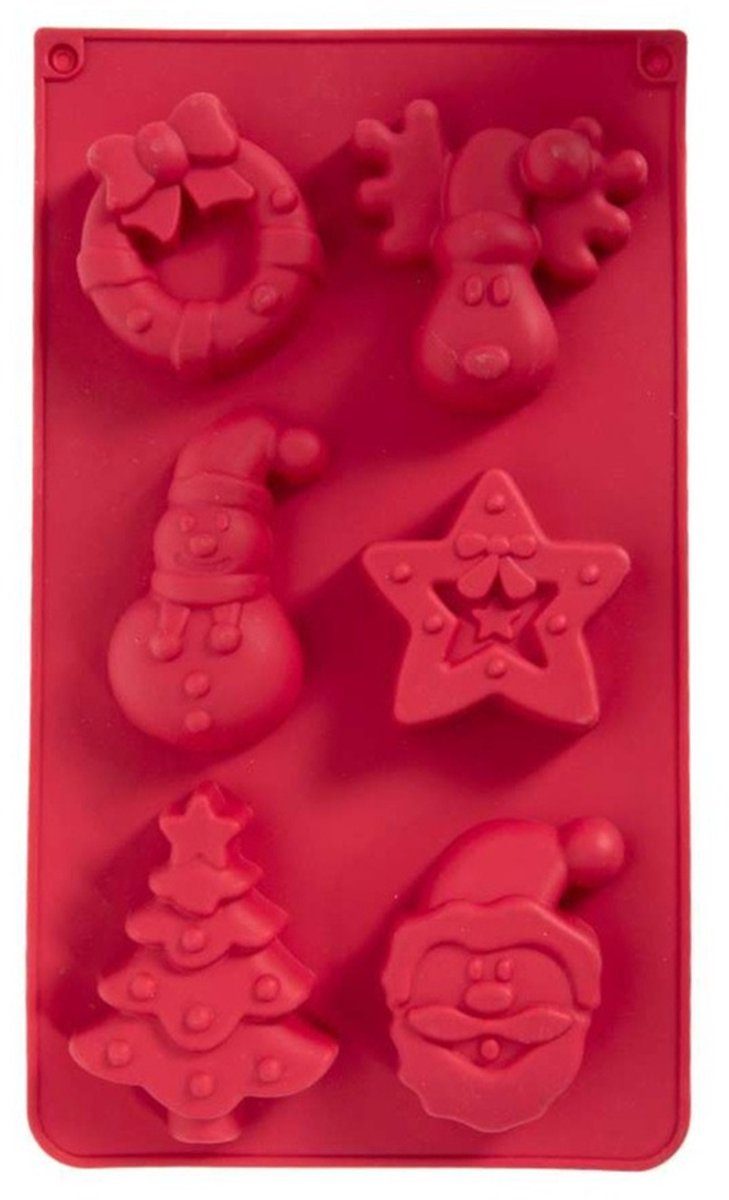 Svenska Living bakvorm kerst thema 6 figuren rood 30 x 18 cm