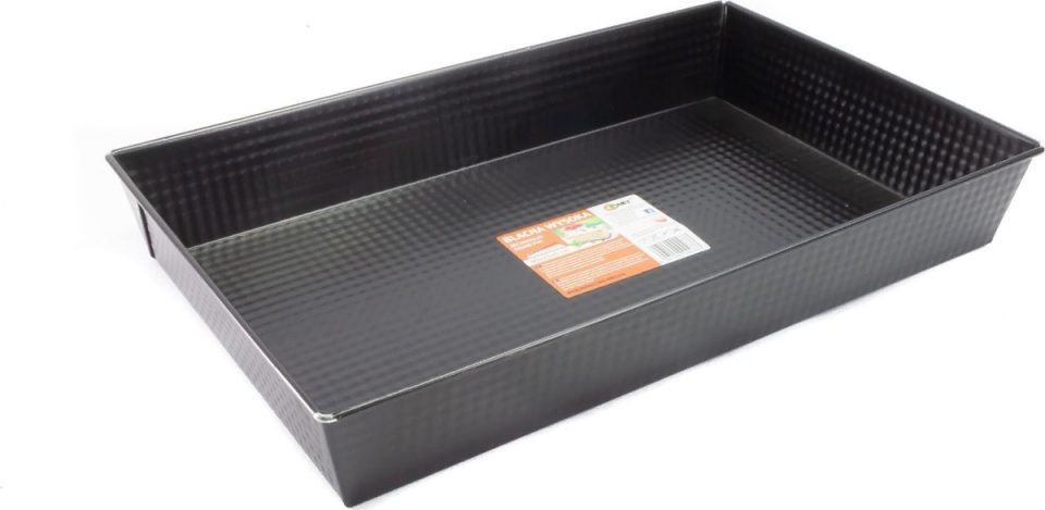 Inmet cakevorm rechthoekige bakvorm 40 x 25 x 6 Zwart