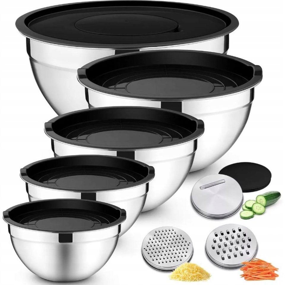 Winder Home RVS Mengkommenset met Deksel & Rasp (5 stuks)