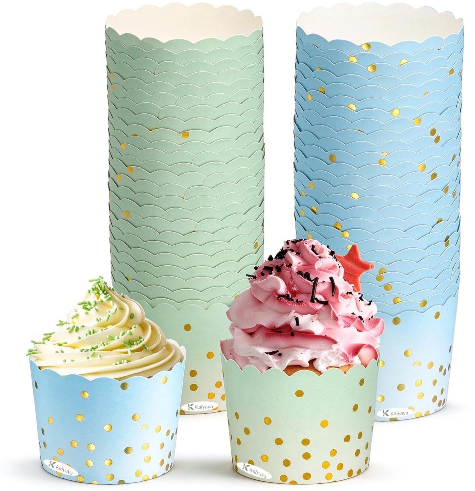kaiyaya Cupcake Vormpjes Voedselveilig en Hittebestendig 6 x 5,5 x 7 cm (100 stuks)