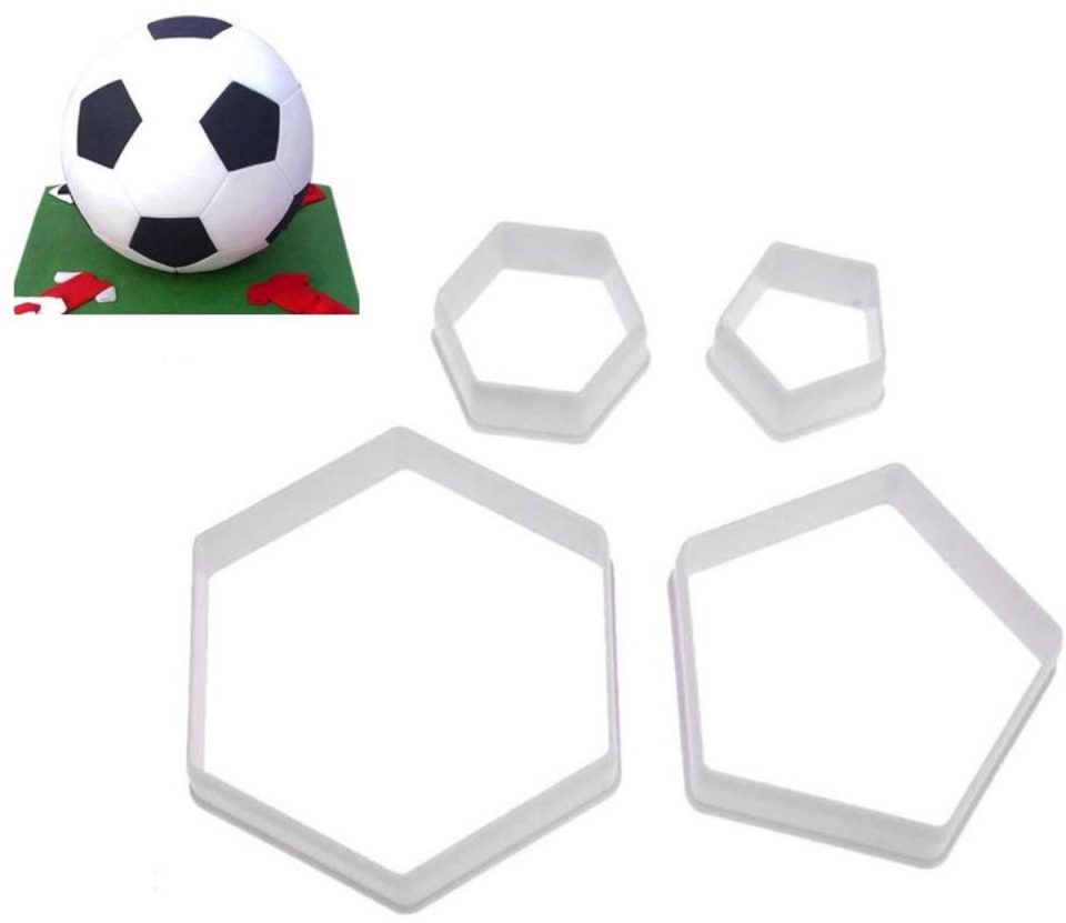Ardran & Tookar uitsteekvorm Voetbal Fondant Uitstekers Set van 4