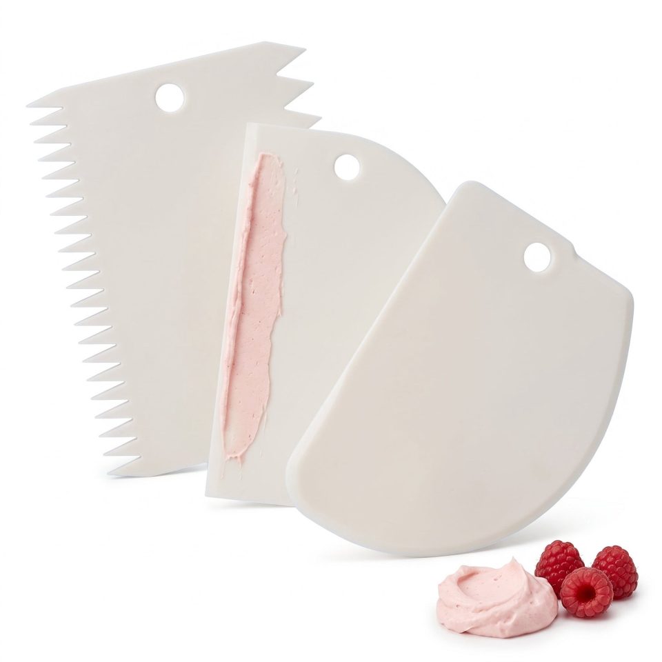 Cheqo Deegschraper Set van 3 Taartschraper Wit