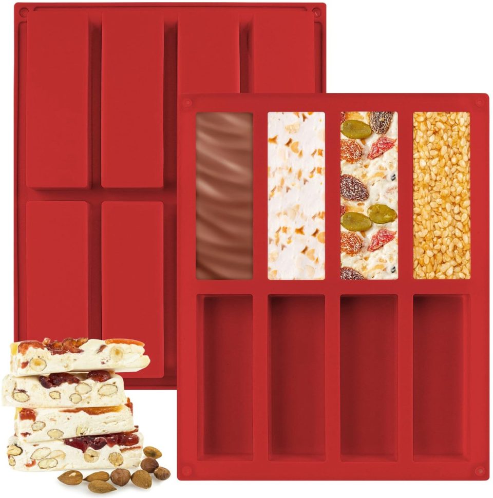 Unyqoos chocolade ® Set van 2 veelzijdige siliconen bakvormen voor en energierepen