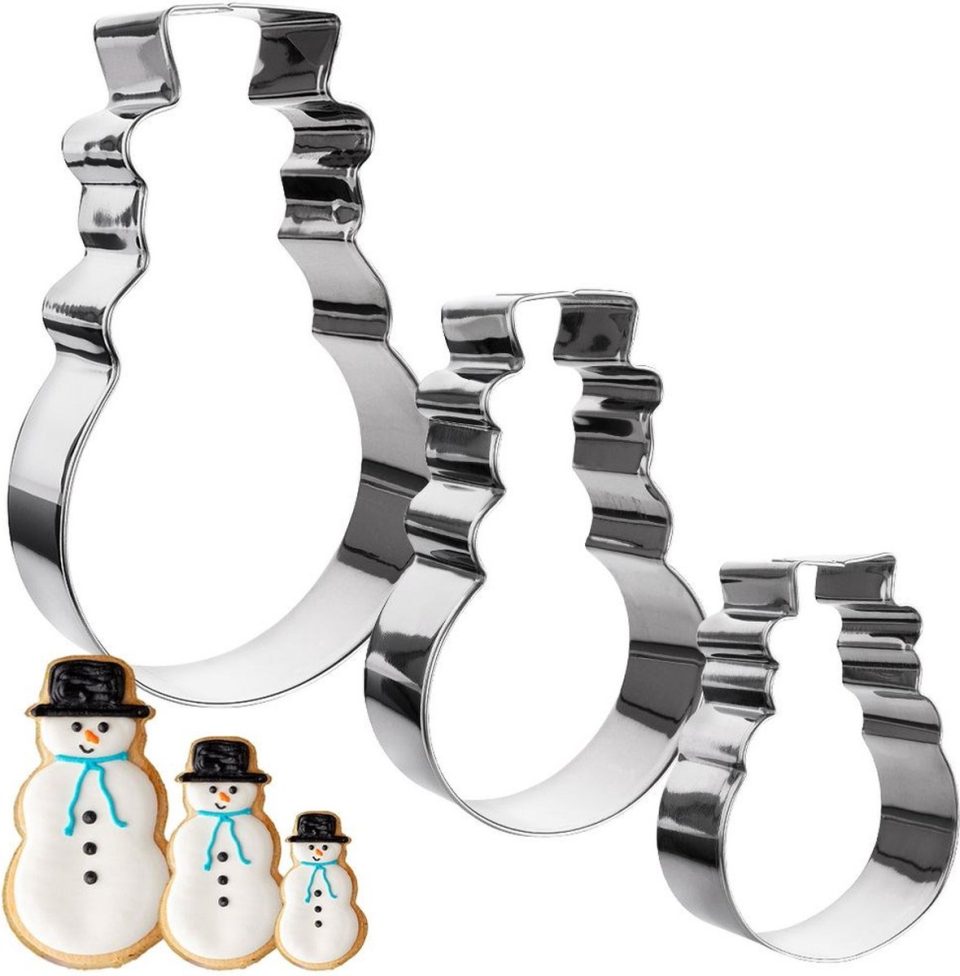La Cucina Koekjessnijders Edelstaal Sneeuwpop 13 cm (3 stuks)