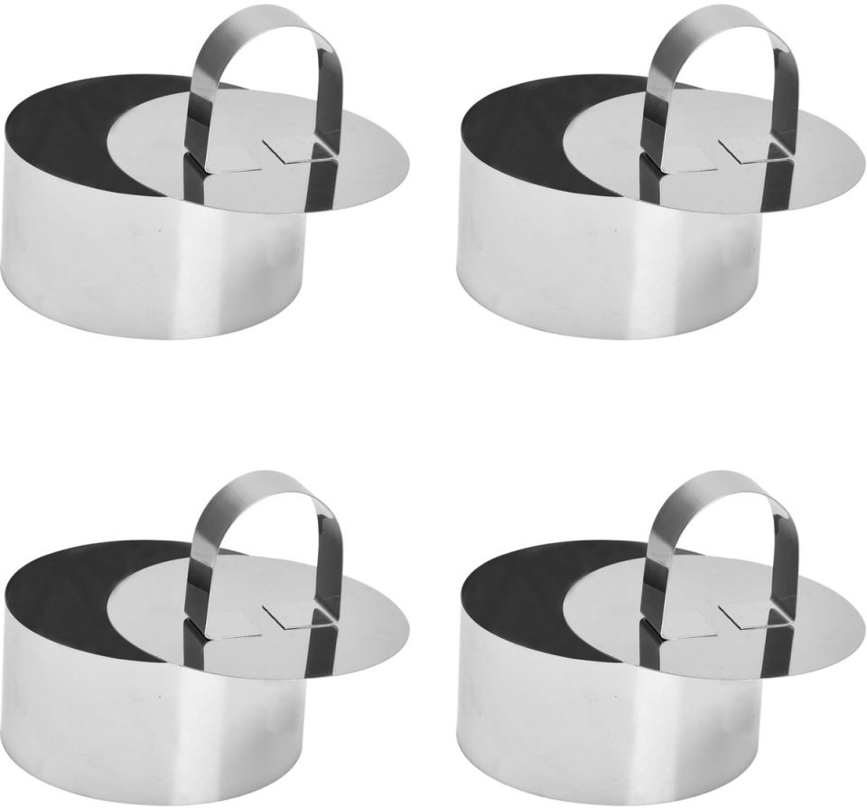 Ibenzoa Ronde Roestvrijstalen Mousse- en Dessertringen Set (4 stuks)