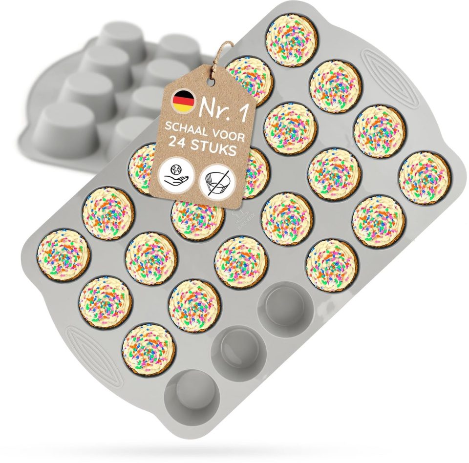 Duraxl muffinvorm Siliconen 24 mini-muffins Met handgrepen