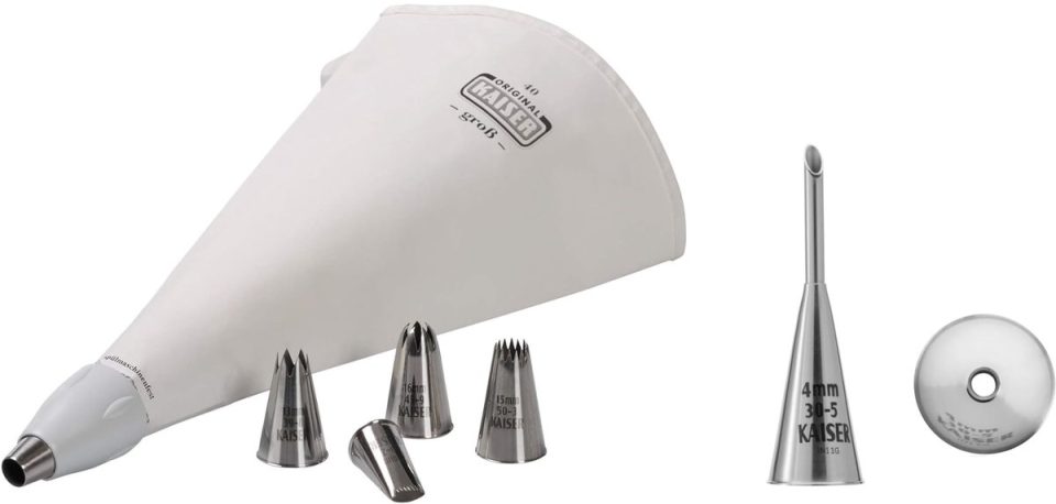 Originele Kaiser 8-delige XL spuitzakkenset inclusief spuitmondje 4 mm