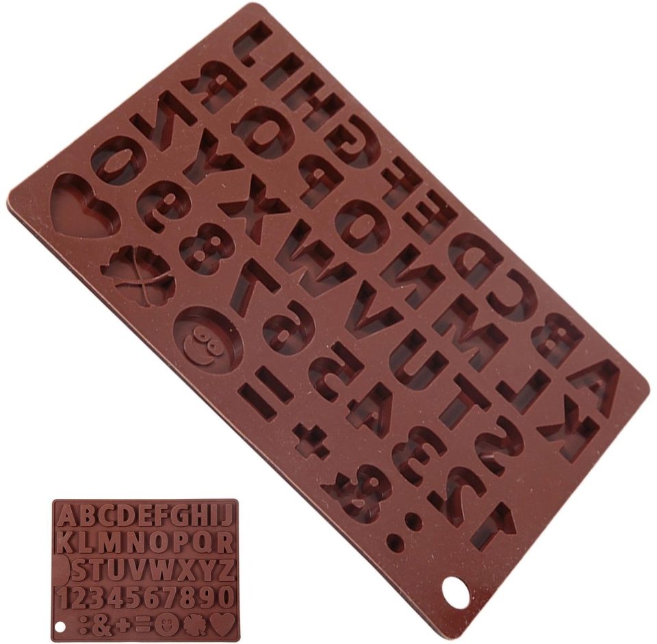 Famanu siliconen mal voor letters en cijfers voor chocolade