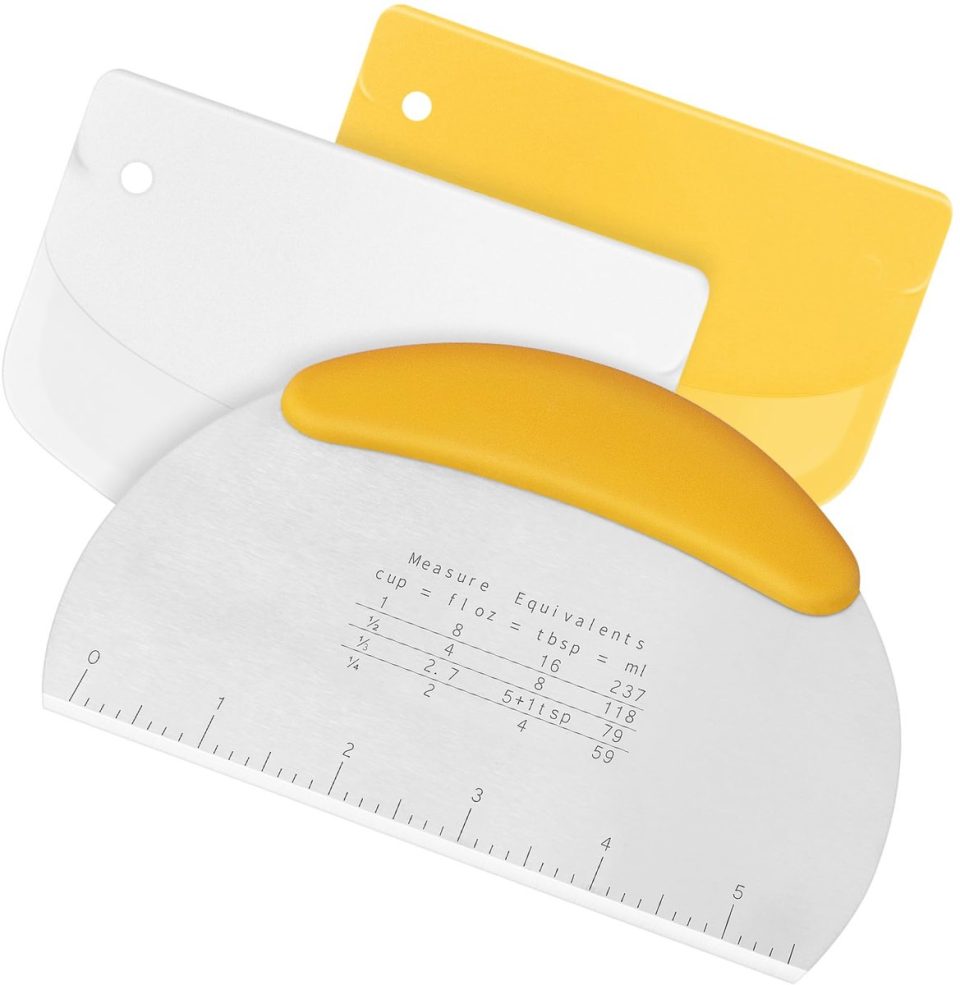 Unyqoos Drie-delige set deegschrapers en snijders met ergonomische handgreep