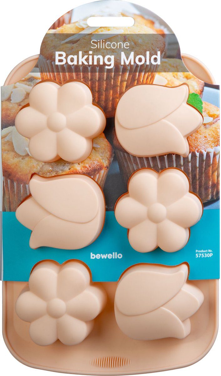 Bewello siliconen bakvorm Bloemen 27,5 x 18,3 x 3 cm