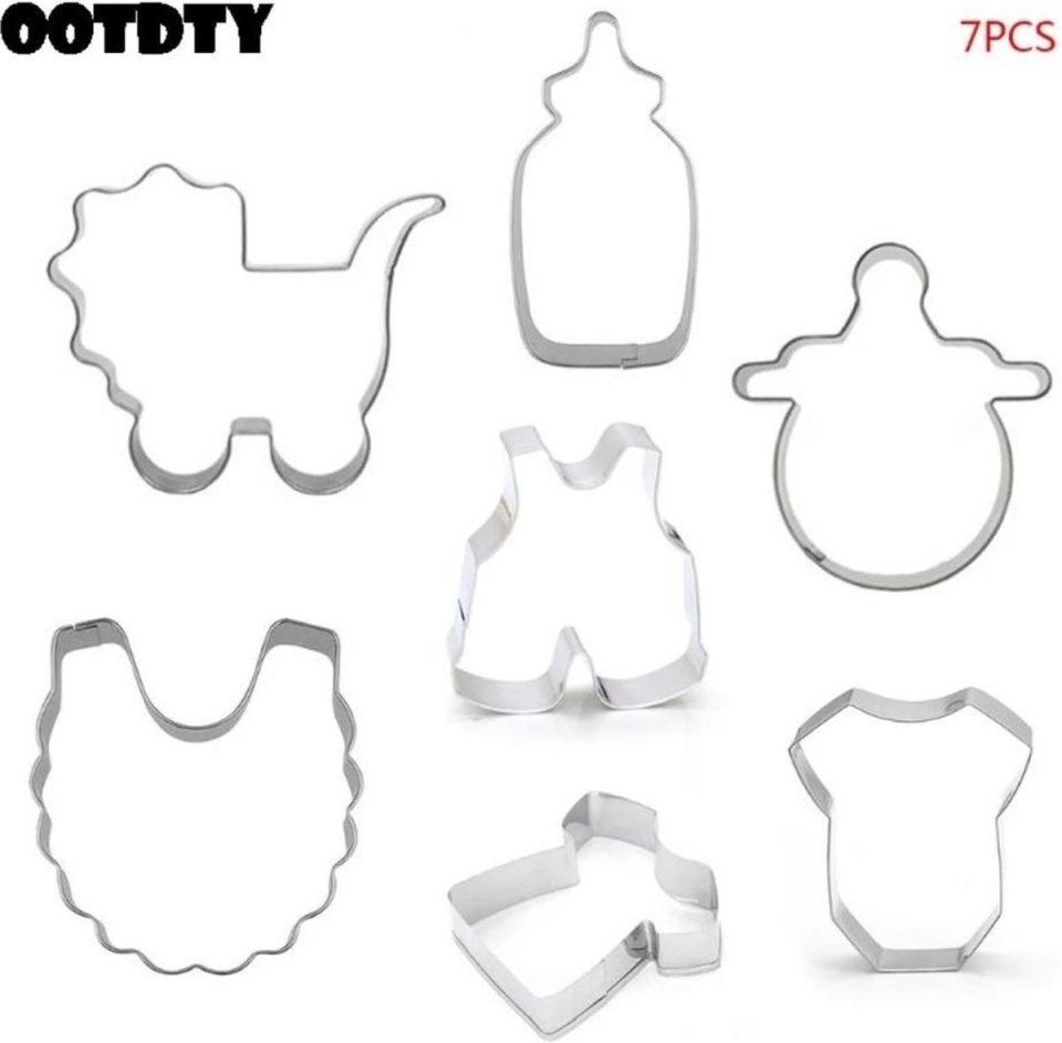Akyol Bakvormpjes Koekjes vormpjes -mini mal - Cake Decoratie Zilver (7 stuks)
