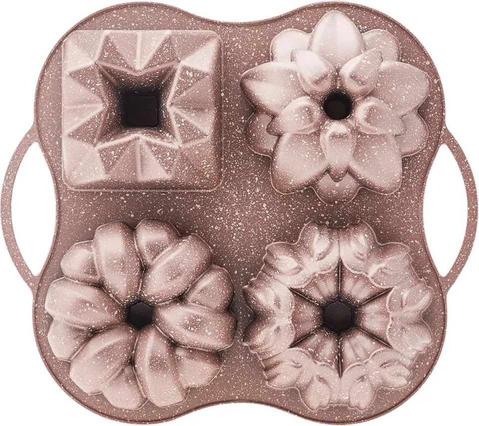 Karaca bakvorm Cake pro Rosegold Graniet 4 vormen in 1