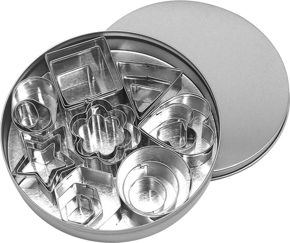 JVS Products uitsteekvormpjes set Zilver (24 stuks)