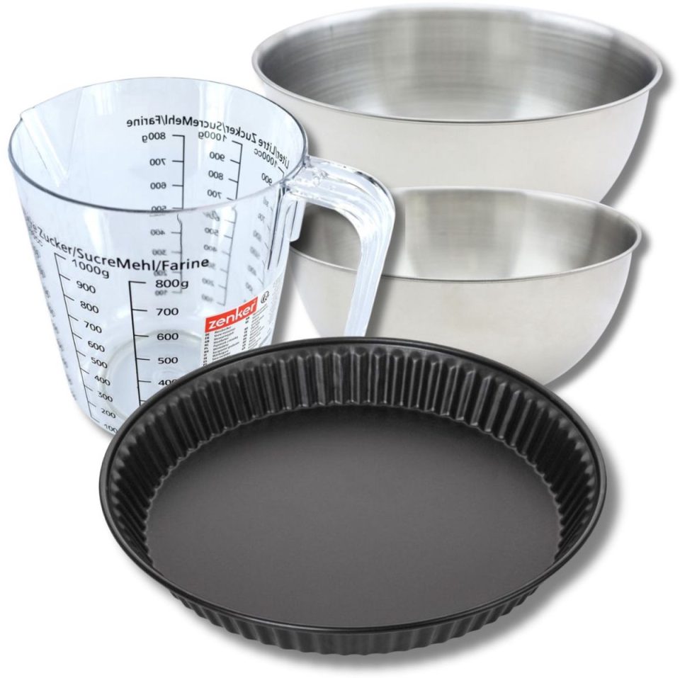 Zenker Bakkerset met quichevorm 2 mengkommen 28 cm
