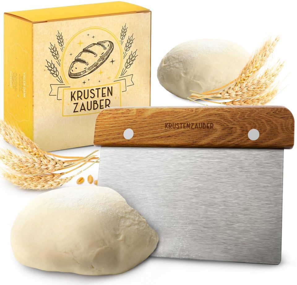 Krustenzauber RVS Deegsnijder met Houten Handvat 18 cm