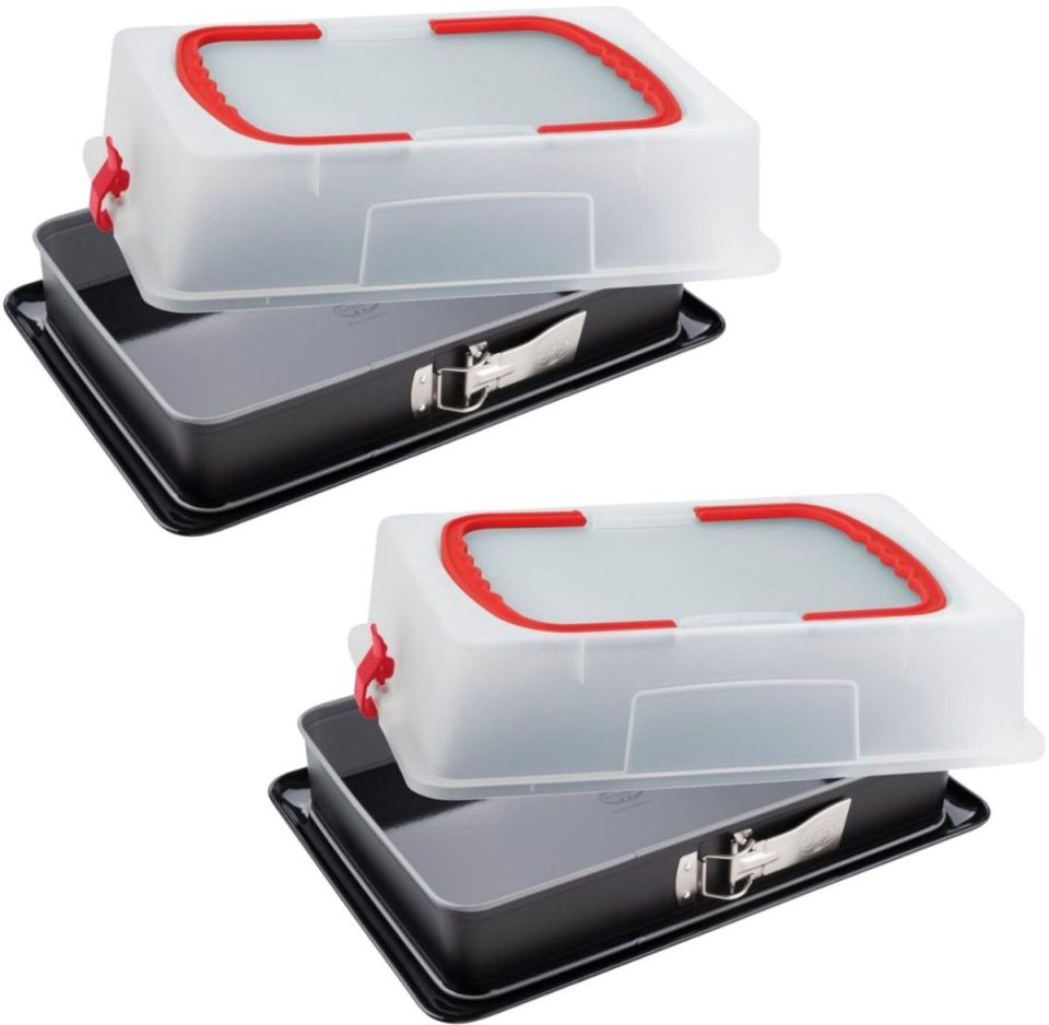 Dr. Oetker Set van 2 rechthoekige springvormen met deksel 42 x 29 cm