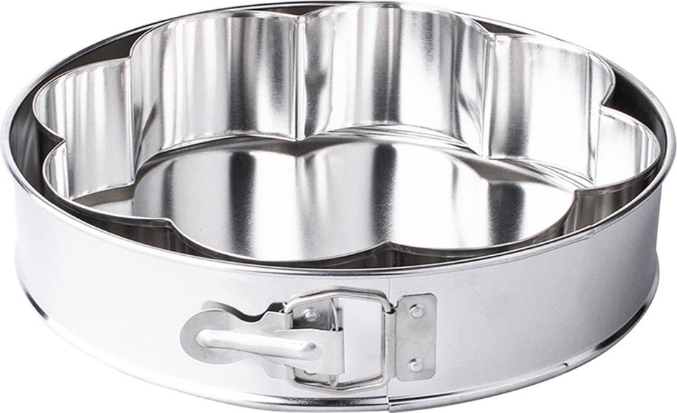 Tortownica springvorm ronde met bloemvormige bakinleg Ø Zilver 24 cm