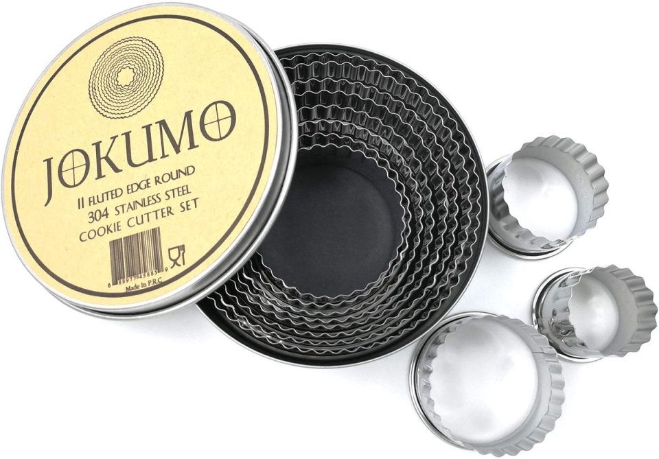 Jokumo 11-delige set ronde deeg-/koekjesvormpjes met verschillende maten