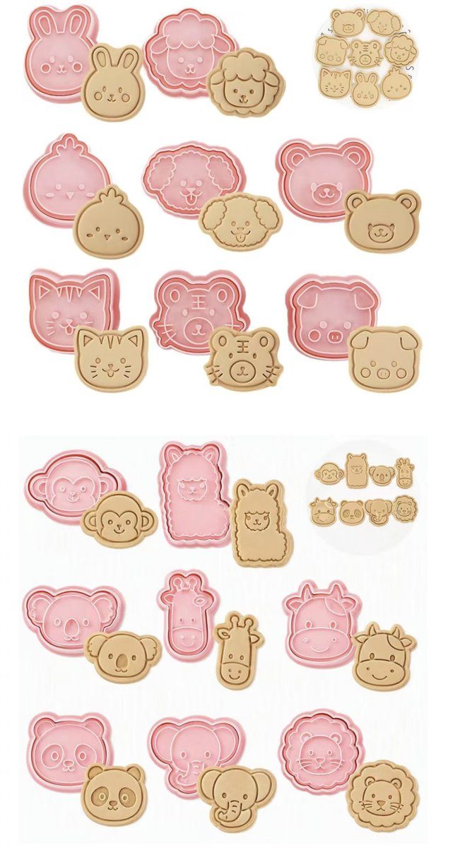 Namajunas Schattige dierenvormige koekuitstekers in cartoon stijl set 16 stucks