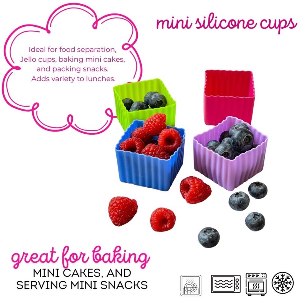 Yumbox set van 3 siliconen bakjes blauw