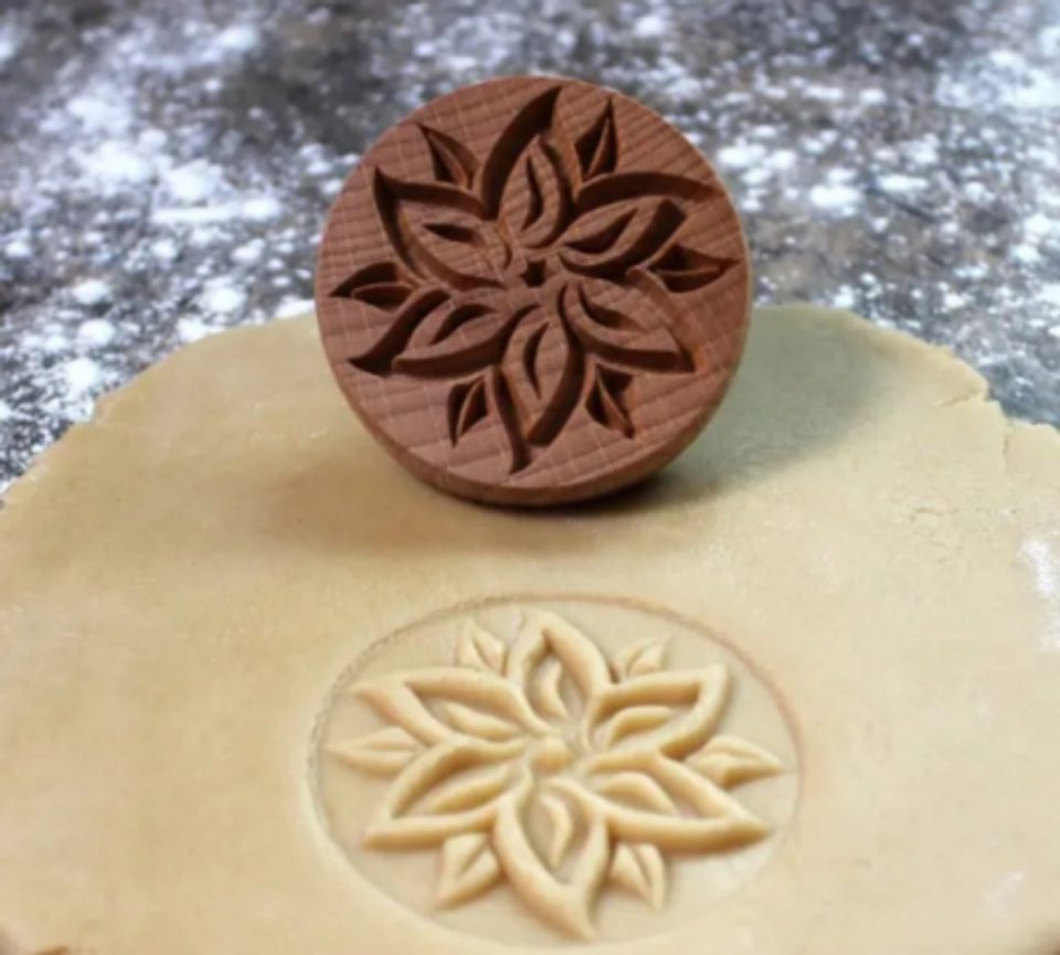 Wonders at Home Official bloem Houten Koekjesstempel Flower Stempel Vormen voor Koekjes Bakken Cookie Duurzaam Bio Natuurlijk Koekjes Mal Koekjes Vorm Koekjes Stempel Patroon 6,5 cm