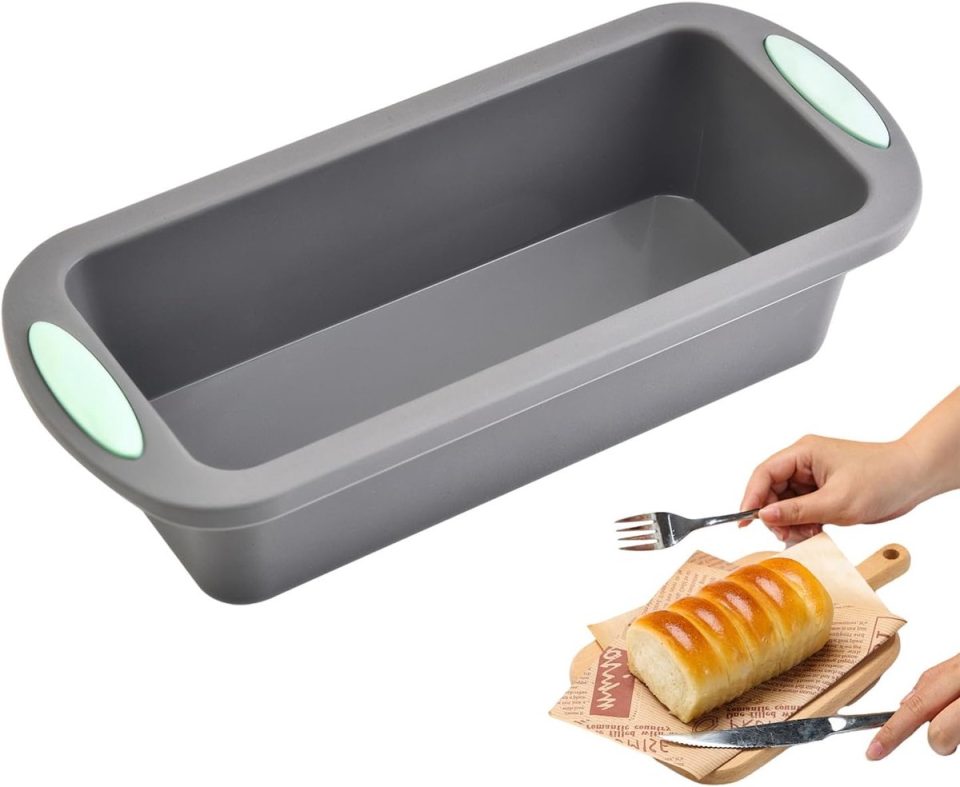 Famanu broodbakvorm rechthoekig siliconen lichtgrijs 12 x 6,2 cm