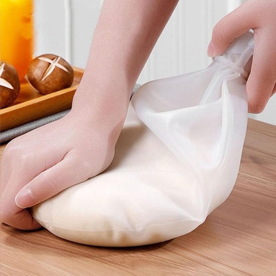 Ulisem Siliconen Deegzak Rekbare Zak Draagbare Bewaarmiddel Multifunctionele Keukenwrap, Eenvoudig te Reinigen Kom, Professionele Deegoplossing voor Bakkerijwerkplekken, Patisseriewerk in Restaurants en Ontbijtbereiding