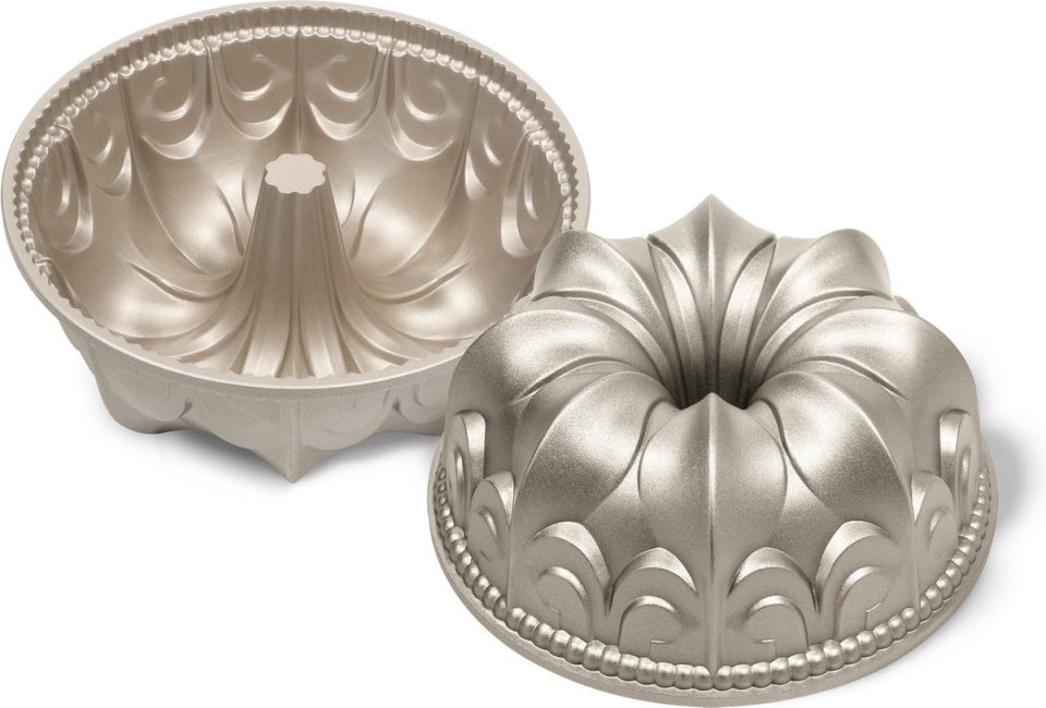 Guardini taartvorm Sweet Magic Tulband Bakvorm Cakeblik Cakevorm Tulband Bakvorm Lily Flower Aluminium Champagne 23,5 cm
