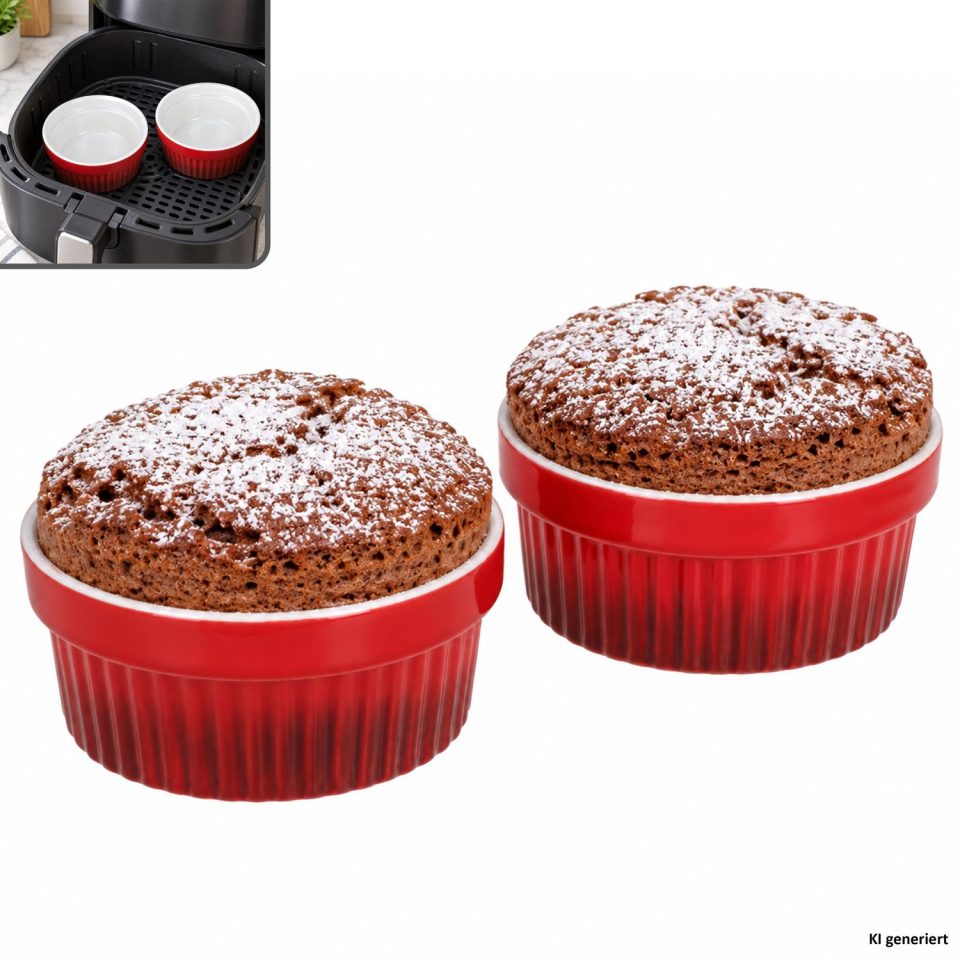 MamboCat 2ER Set crossy Rood Soufflévormpjes rond van aardewerk 290 ml