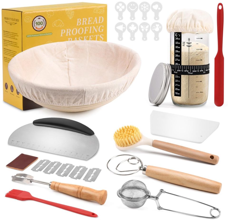 Famanu Ronde rijsmandjes set voor zuurdesem 11-delige 23 cm