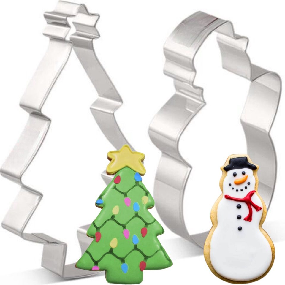 Winkrs uitsteekvormpjes Kerst set Kerstboom & Sneeuwpop