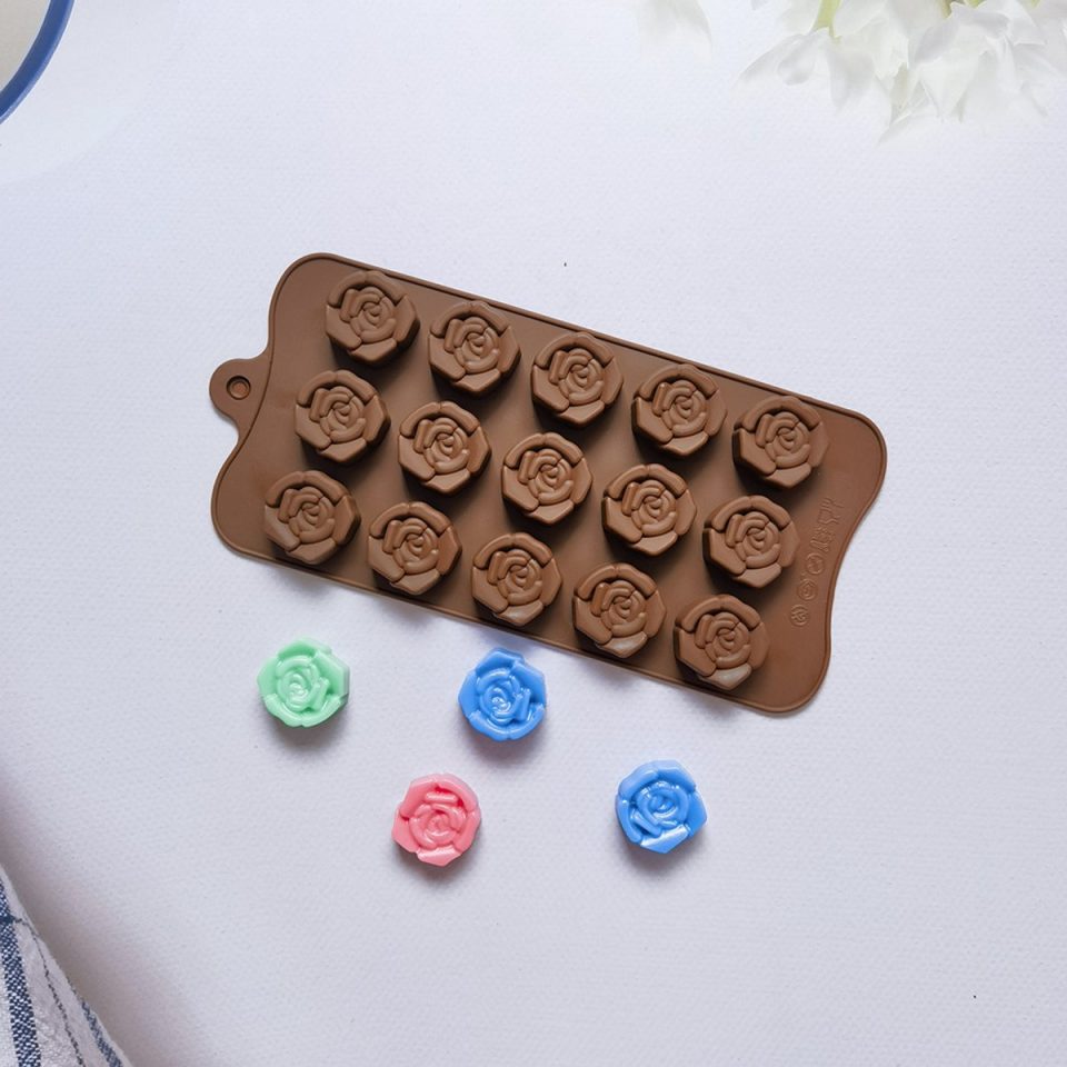 Go Go Gadget chocoladevorm 15 kleine rozen Bruin (1 stuks)
