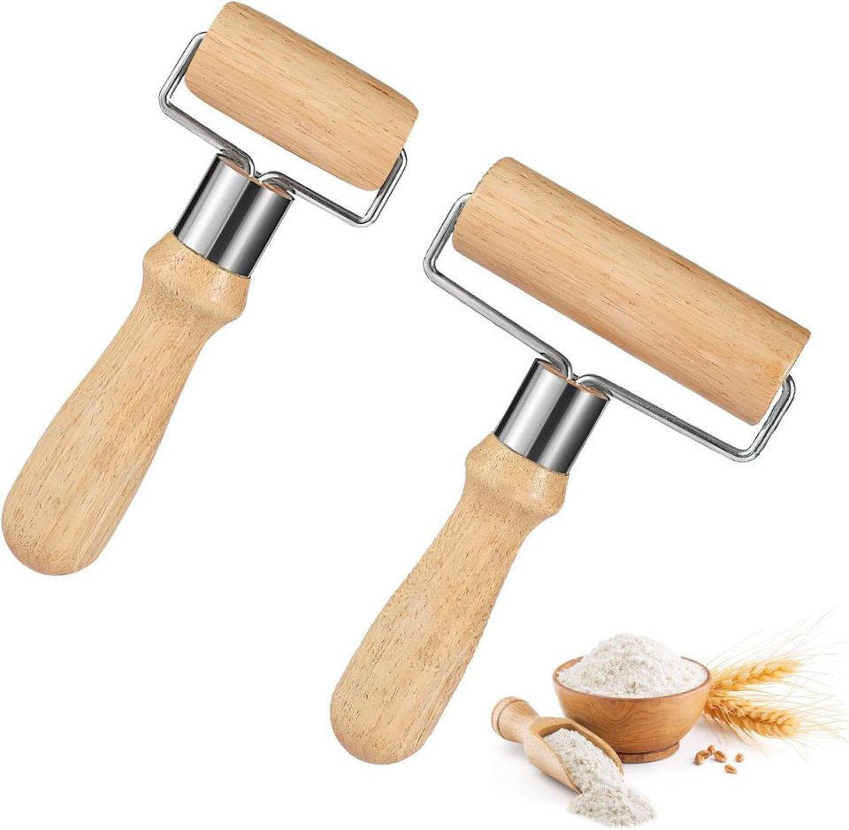Famanu Set van 2 houten deegrollers Klein en middelgroot