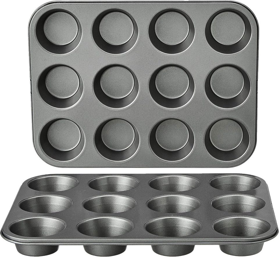 Zumolir bakplaat & Muffinvormen Cupcake Vormen Grijs (2 stuks)