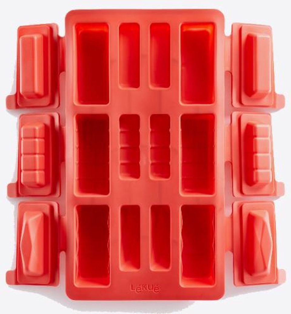 Lékué bakvorm voor 6 rechthoekige mini buches uit silicone 29 x 17 x 3,6 cm
