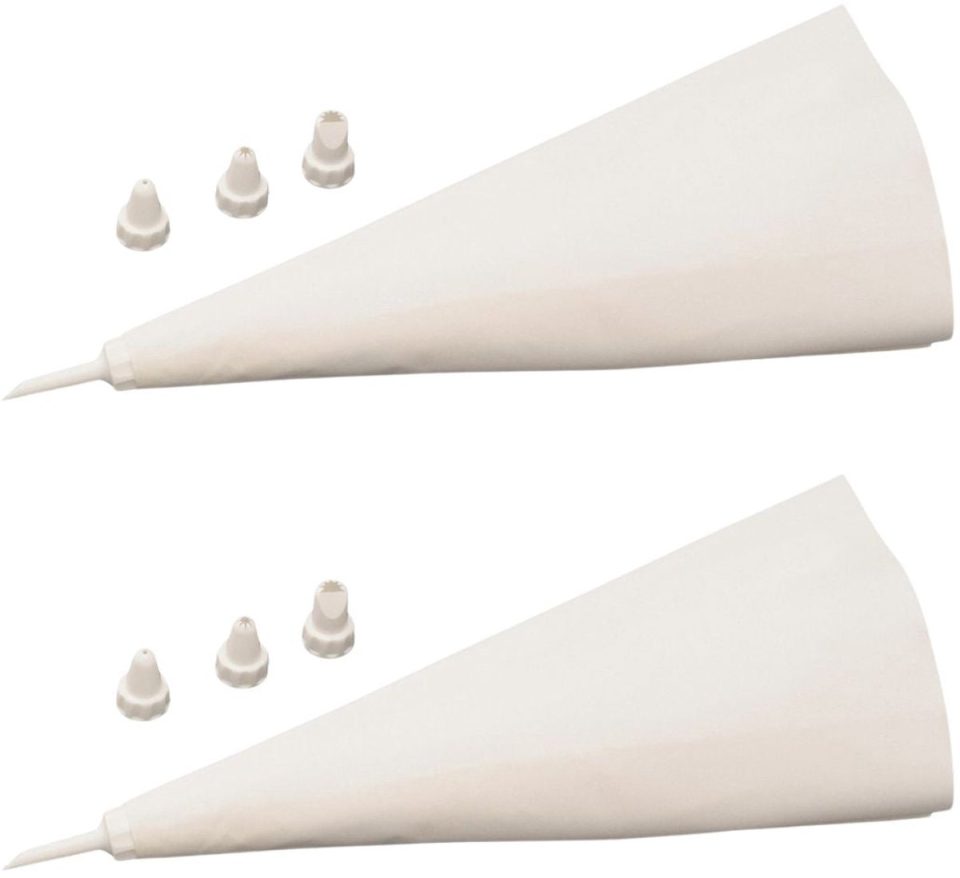 Zenker Set van 2 herbruikbare spuitzakken en 4 plastic spuitmondjes 31 cm