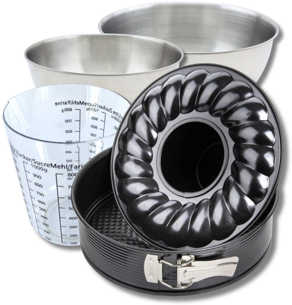 Zenker Bakkersset met springvorm en savarinvorm 2 mengkommen 28 cm