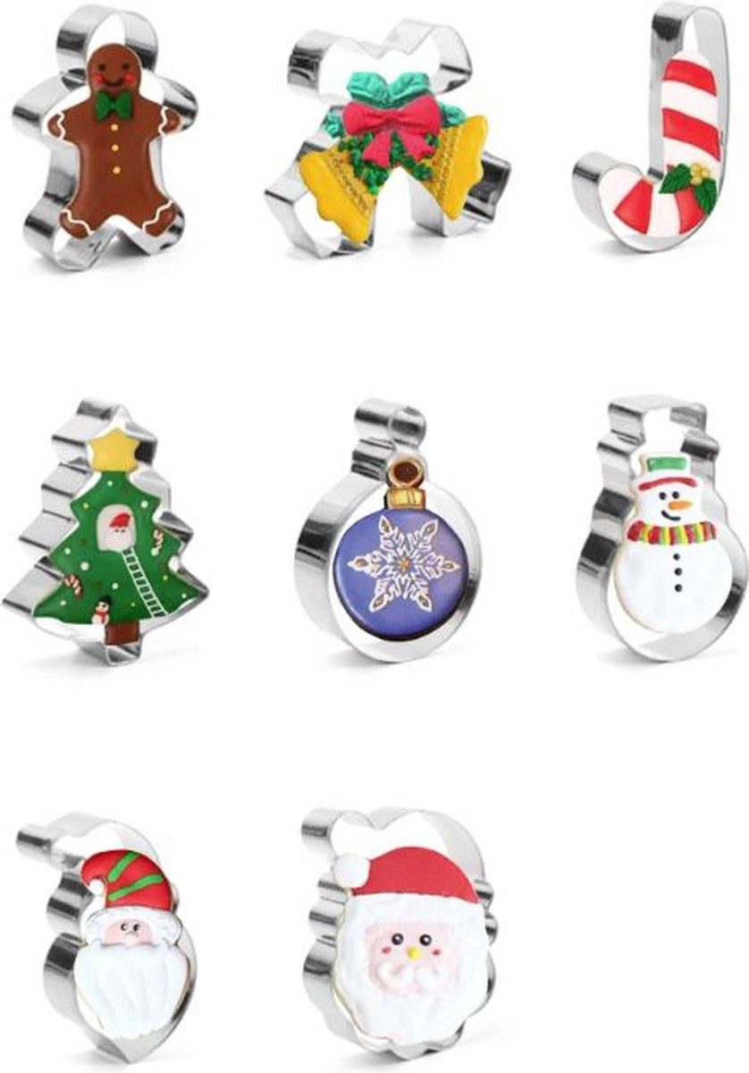 Jealie uitsteekvorm Kerstkoekjes / / / uitdrukvormpjes/ vormpjes (8 stuks)